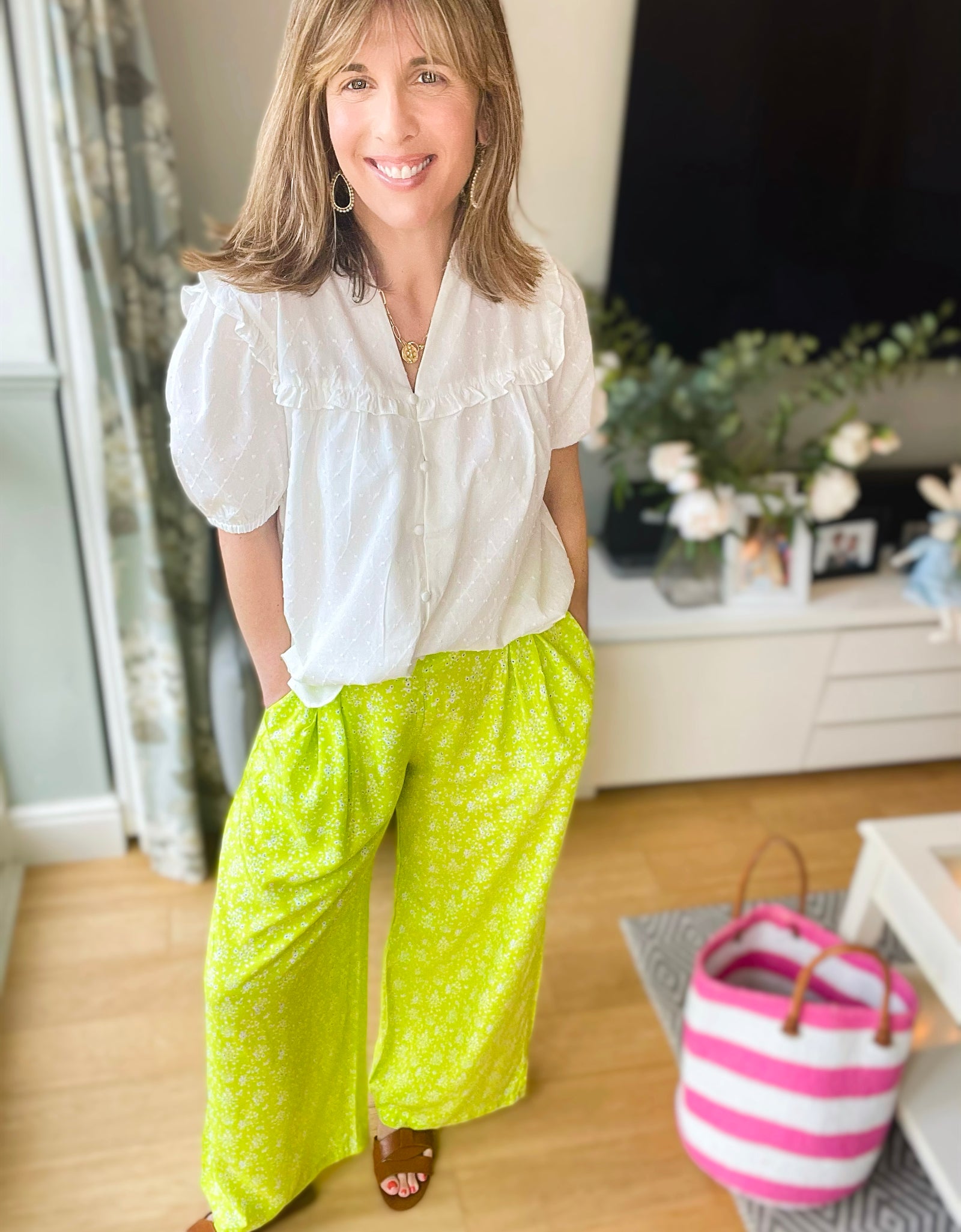 Lime Relaxed Trousers