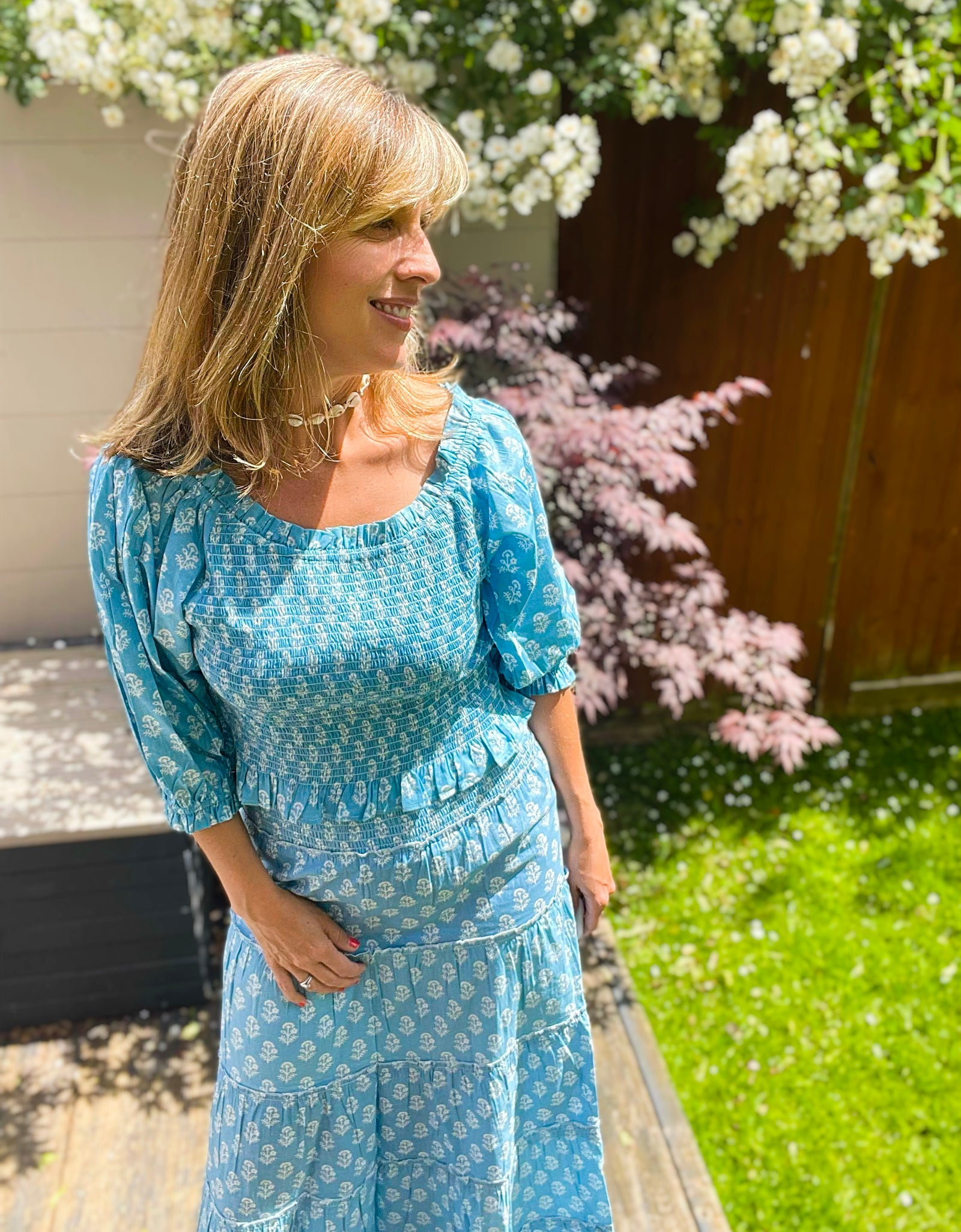 Mona Smock Top - Vintage Blue