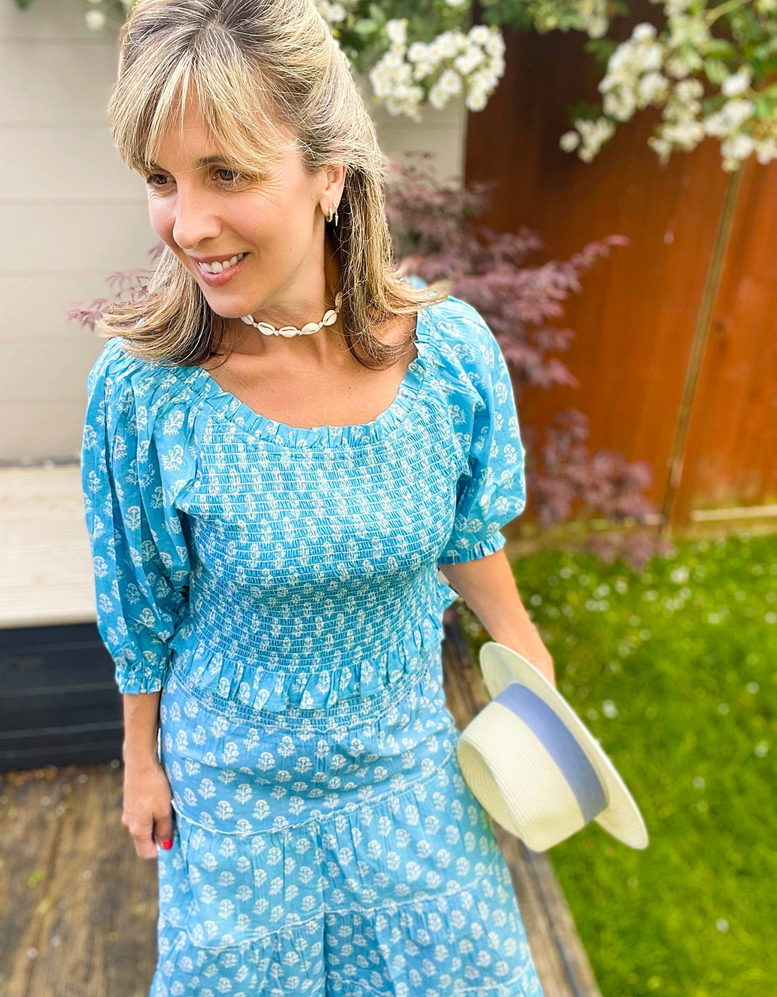 Mona Smock Top - Vintage Blue