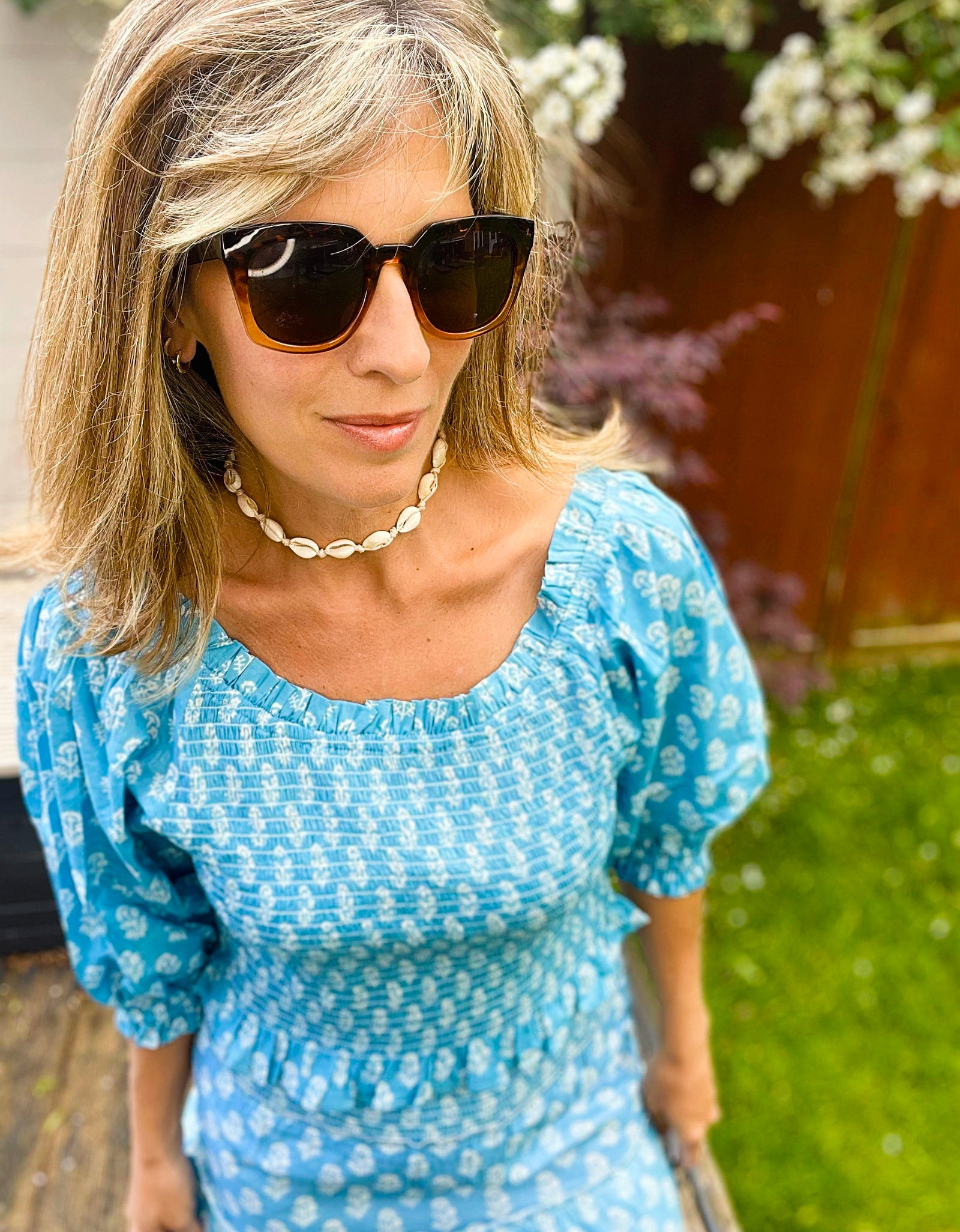 Mona Smock Top - Vintage Blue