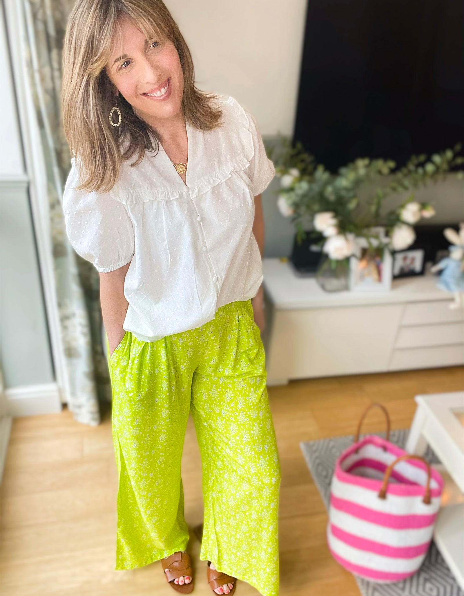 Lime Relaxed Trousers