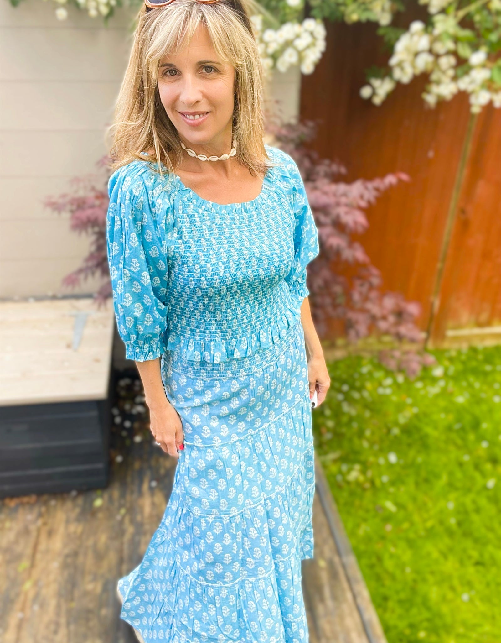 Mona Smock Top - Vintage Blue