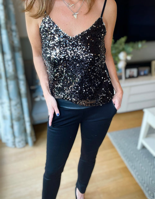 Load image into Gallery viewer, Black leather detailed trousers