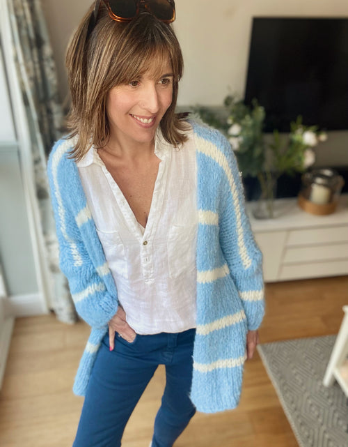 Load image into Gallery viewer, Blue High Waist Skinny Jeans