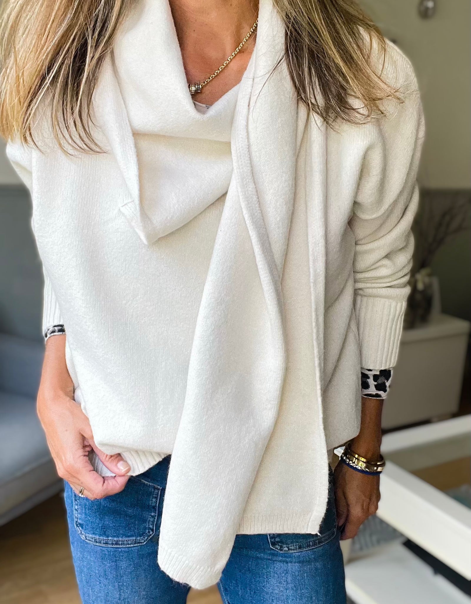 The Wrap Jumper - ecru