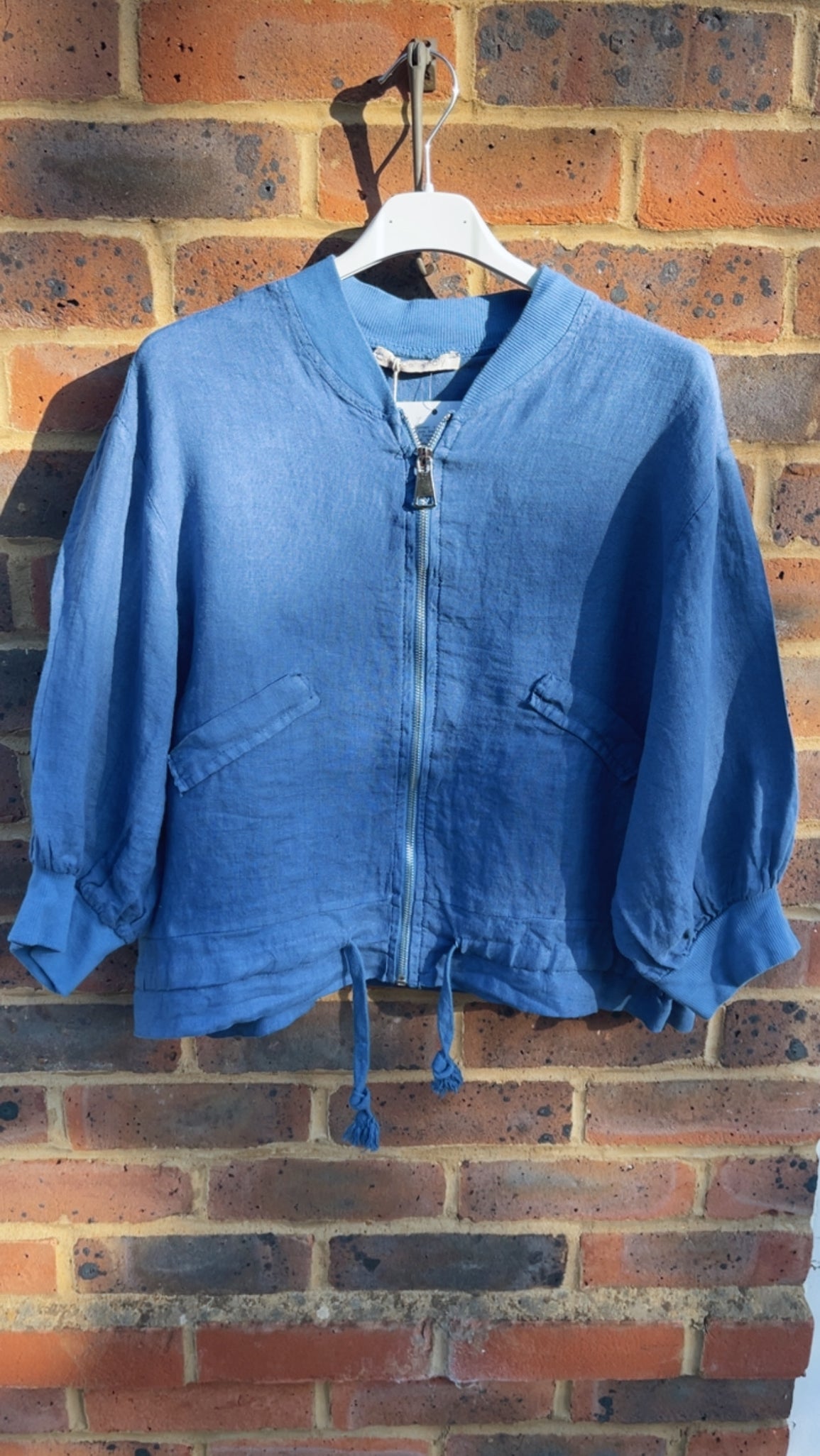 Linen Bomber Jacket - denim