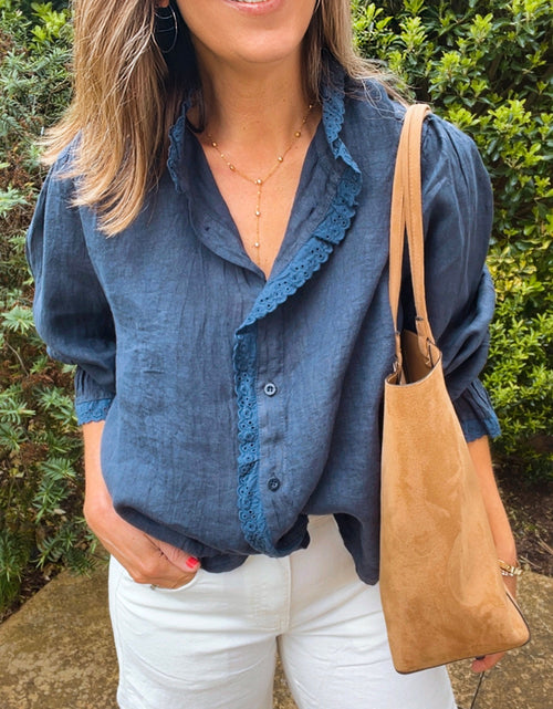 Load image into Gallery viewer, Navy Linen Shirt
