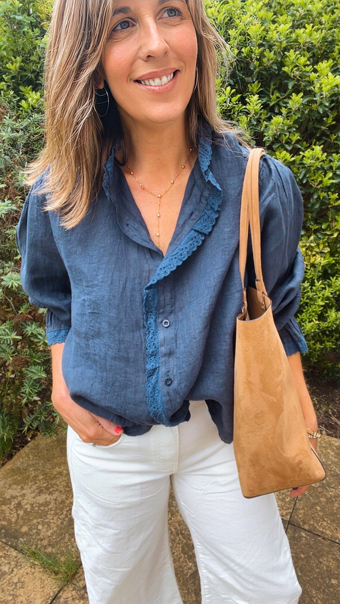 Navy Linen Shirt