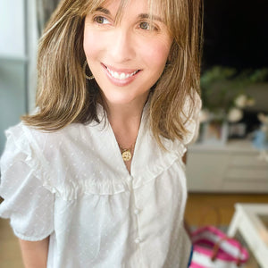 White Ruffle Short Sleeve Shirt