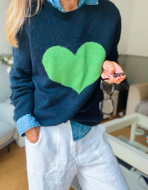 Load image into Gallery viewer, Love Jumper - navy/green
