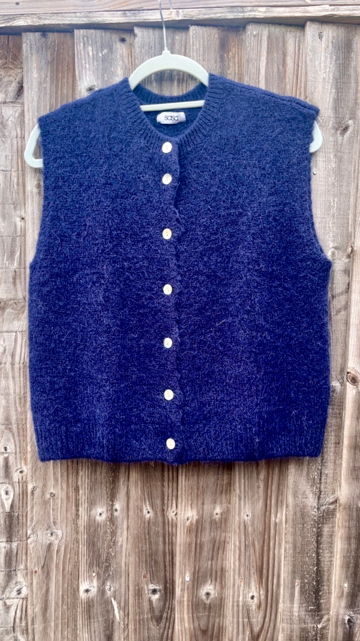 Buttoned Tank-top - navy