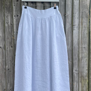 Linen Maxi Skirt - white
