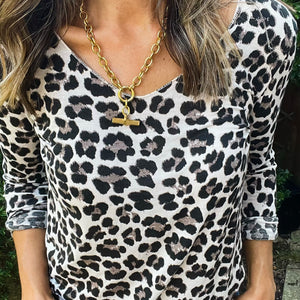 Leopard Print Top - natural