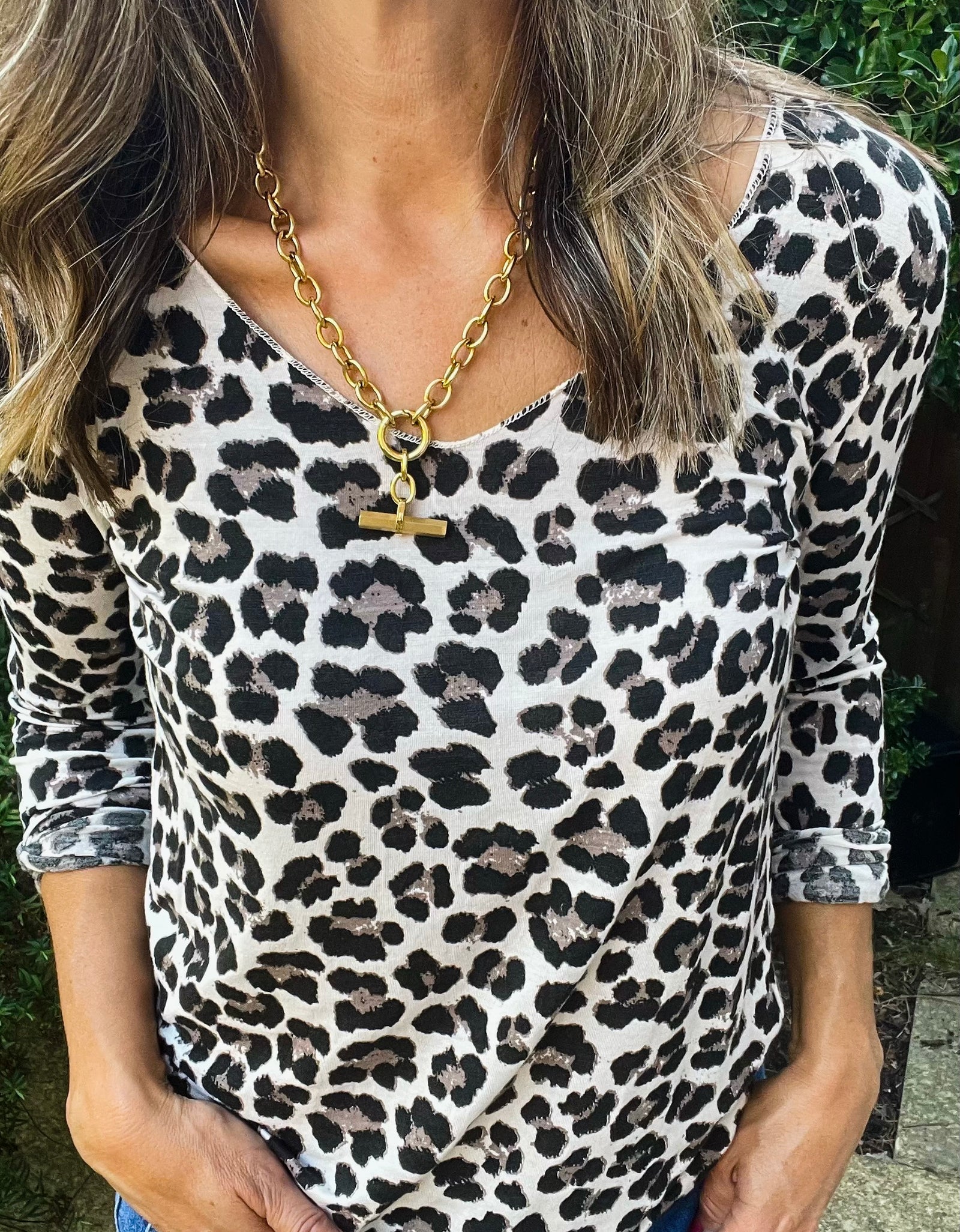 Leopard Print Top - natural
