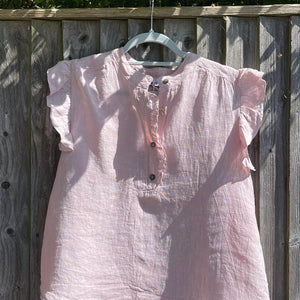 Pink Frill Linen Top