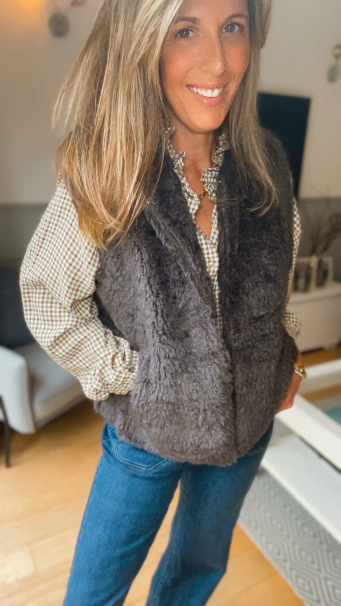 Faux Fur Gilet - mole