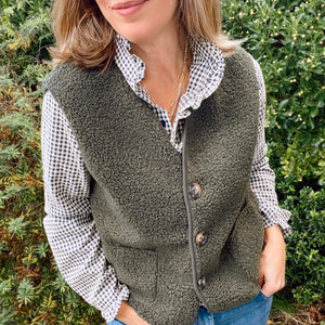 Khaki Teddy Gilet