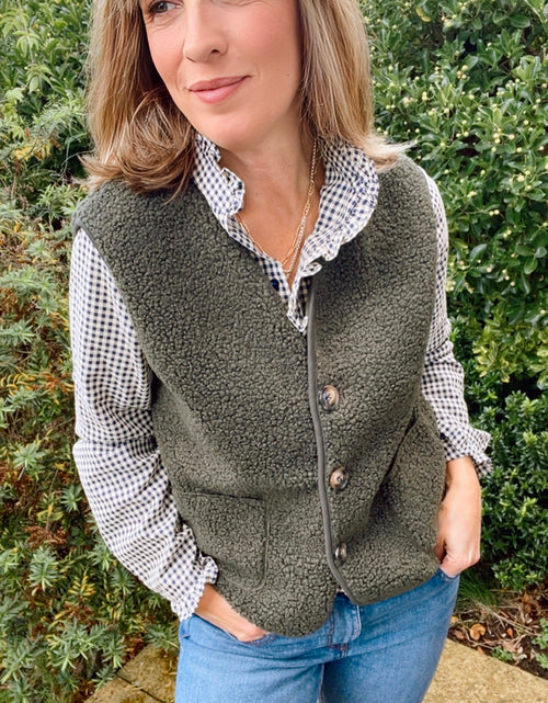 Load image into Gallery viewer, Khaki Teddy Gilet
