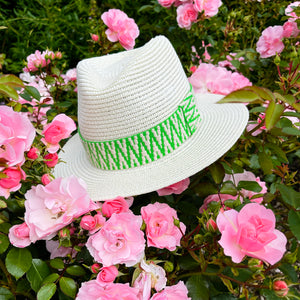 Summer Fedora With Neon Green Band