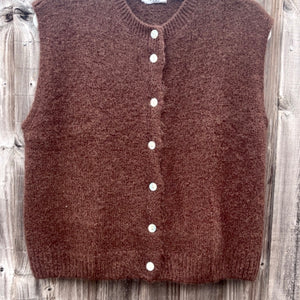 Buttoned Tank-top - chocolate