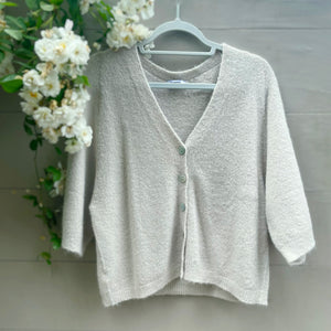 Oatmeal V-neck cardigan