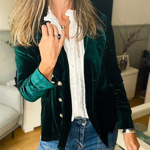 Green Velvet Blazer