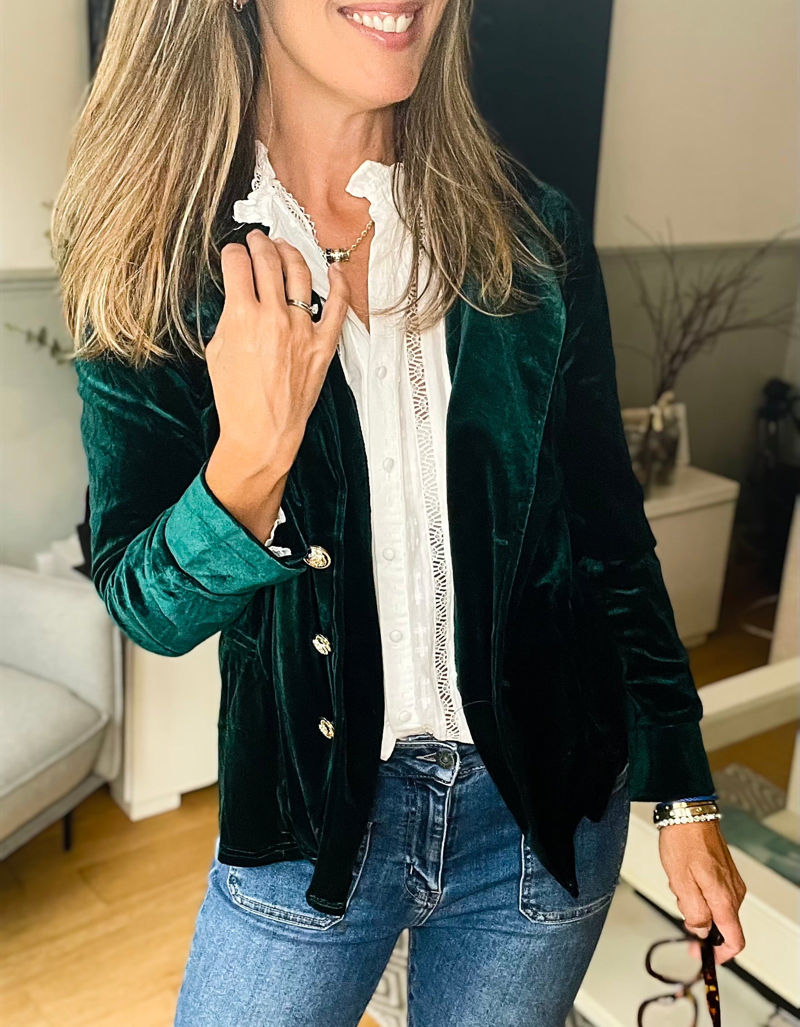 Green Suede Blazer