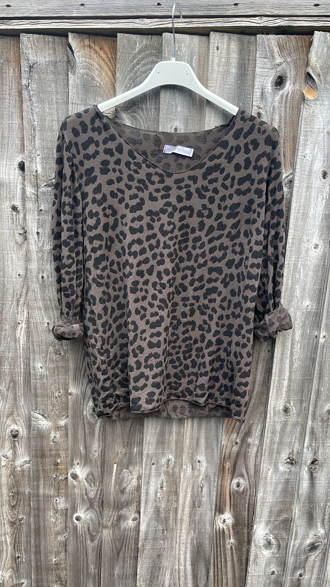 Leopard Top - dark brown