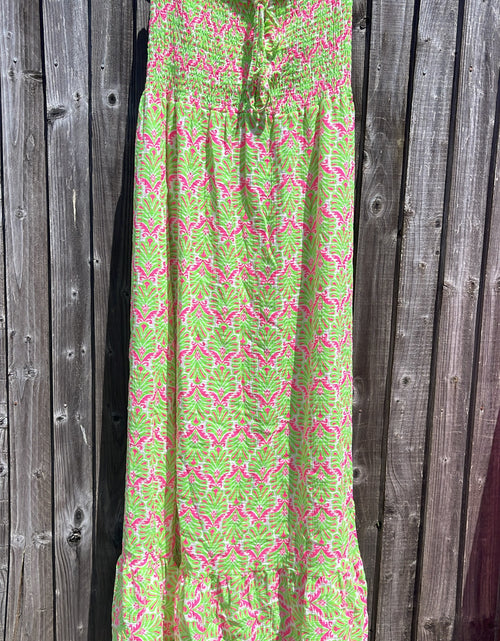 Load image into Gallery viewer, Orla Dress - green &amp; pink
