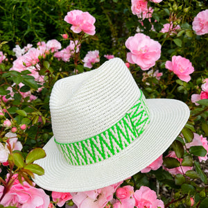 Summer Fedora With Neon Green Band