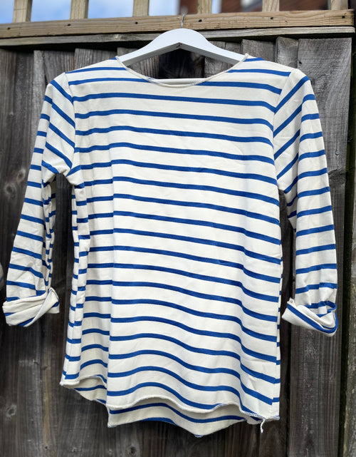 Load image into Gallery viewer, Blue Breton Top
