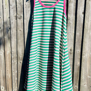 Sally Sun Dress - green stripe