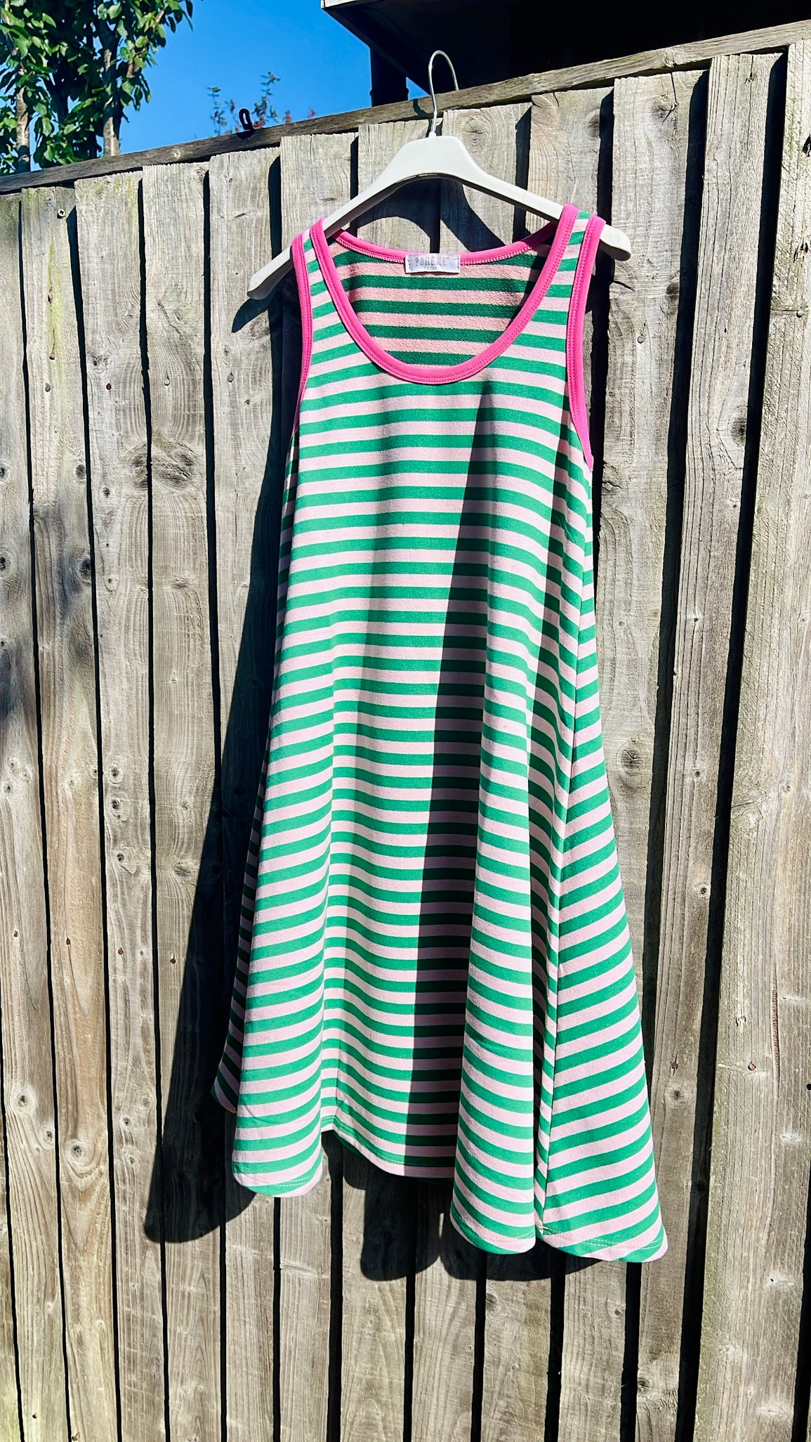 Sally Sun Dress - green stripe