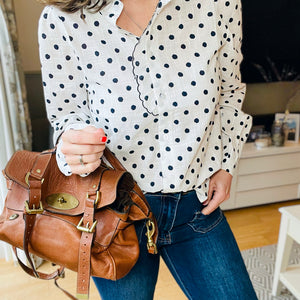 Polka Dot Ruffle Shirt