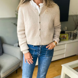 Cropped Cardi - oatmeal