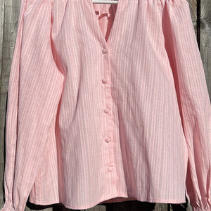 Pink Ruffle V-Neck Shirt