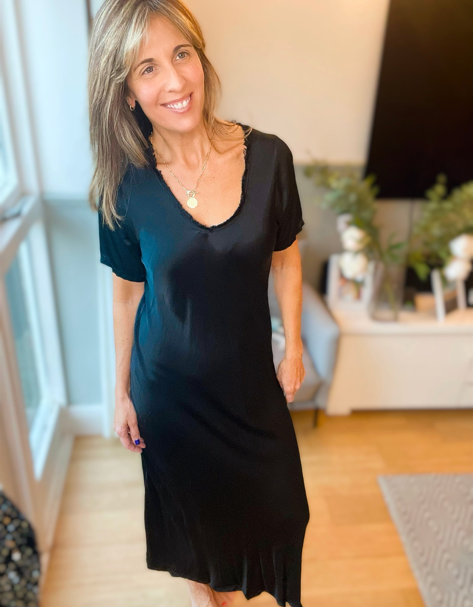 Black Silky Long Dress