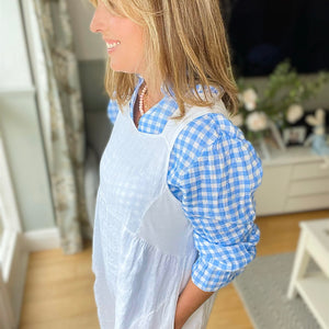 White Linen Dungarees