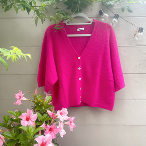 Raspberry V-Neck Cardi
