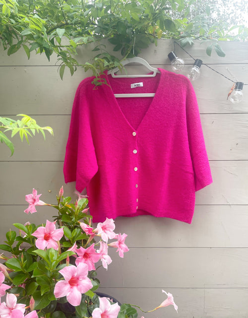 Load image into Gallery viewer, Raspberry V-Neck Cardi
