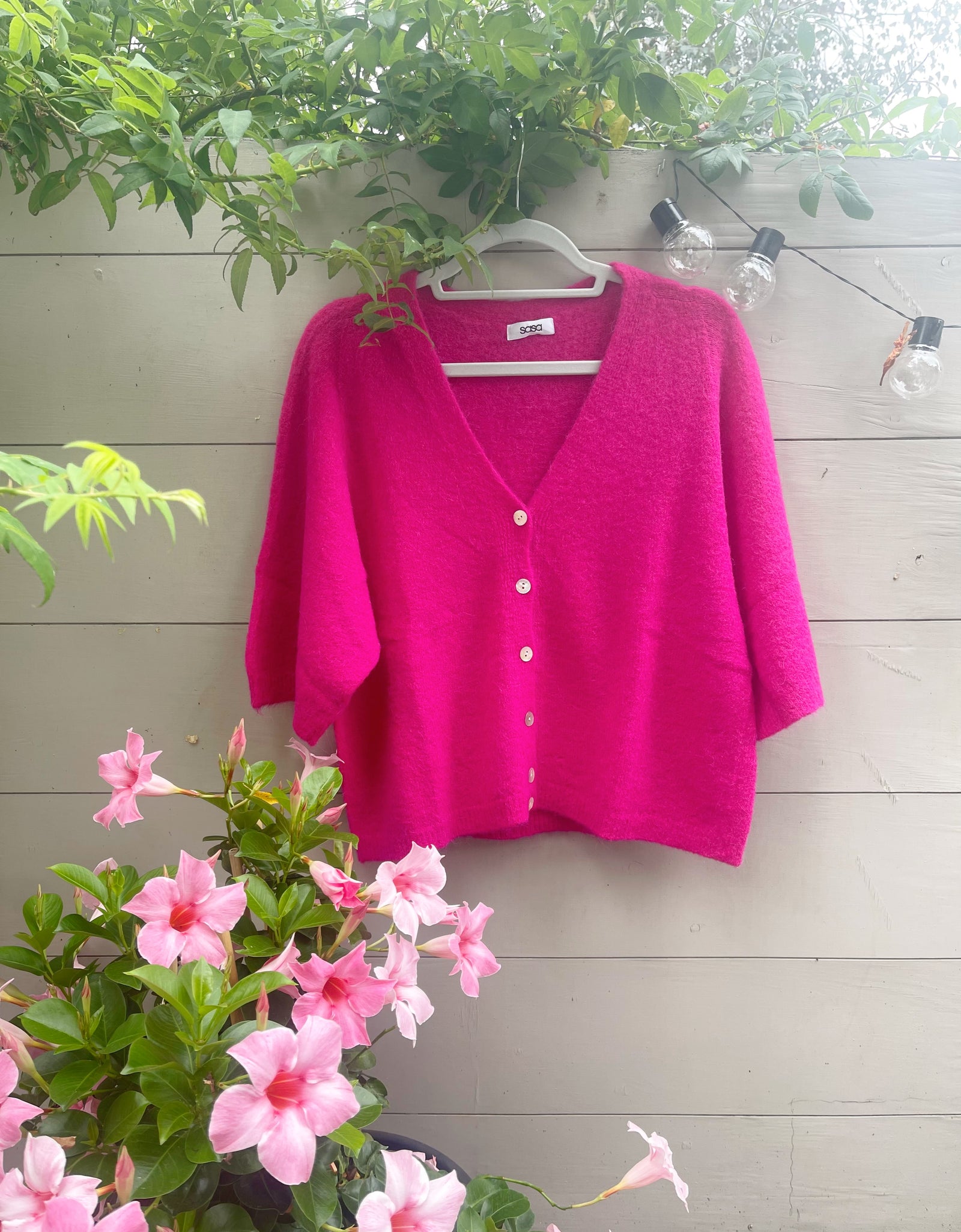 Raspberry V-Neck Cardi