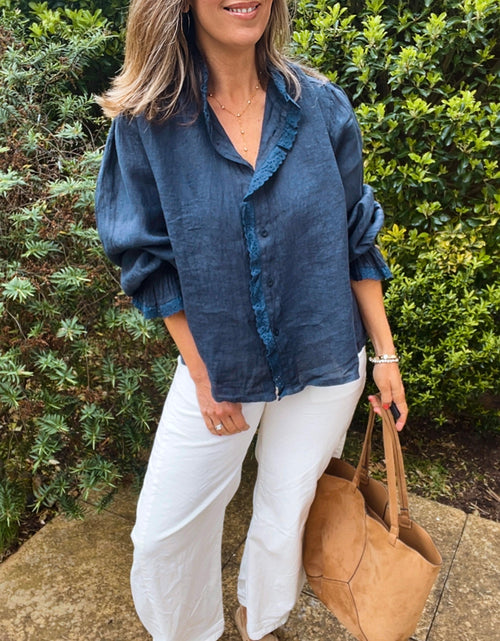Load image into Gallery viewer, Navy Linen Shirt
