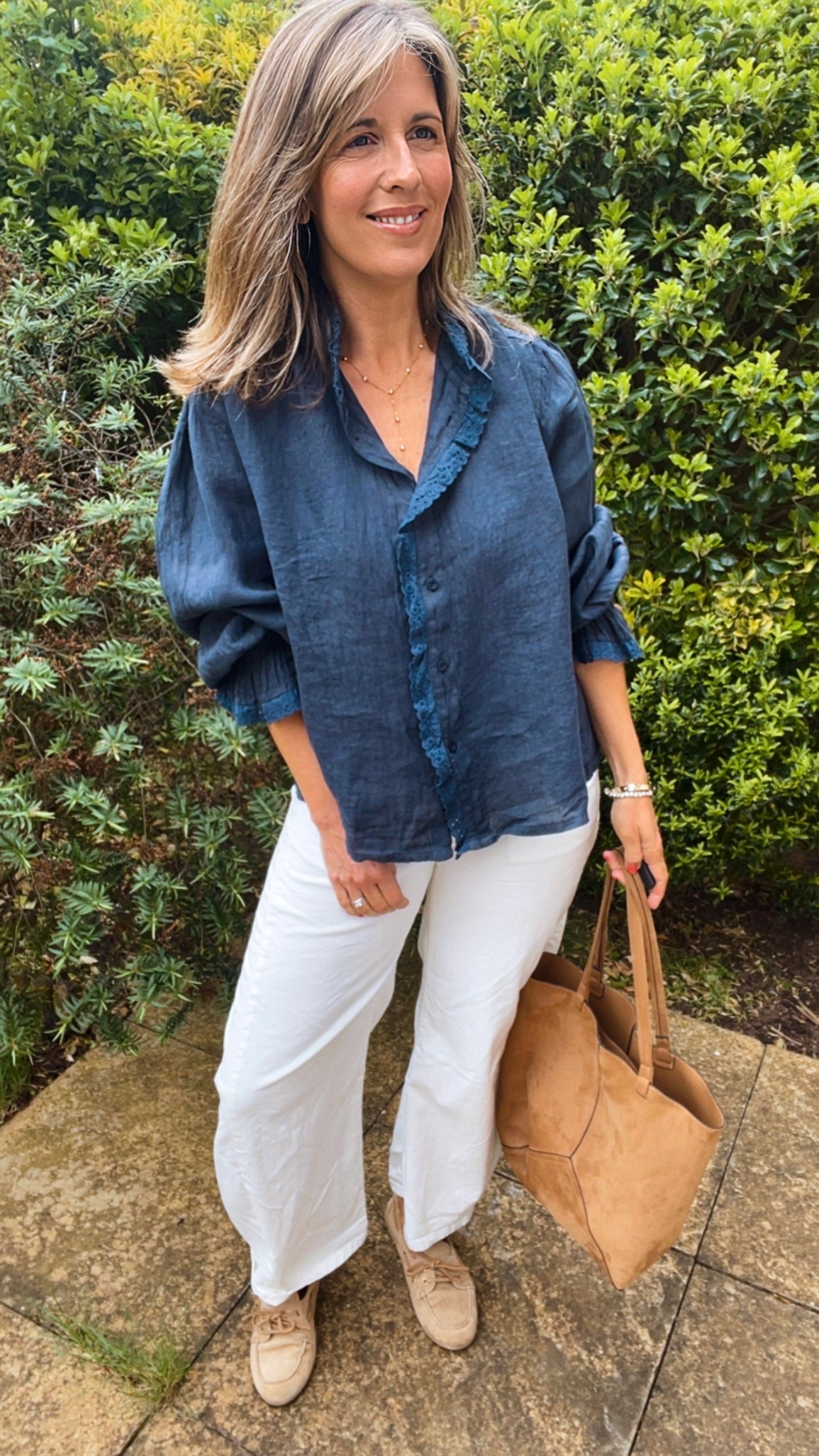Navy Linen Shirt