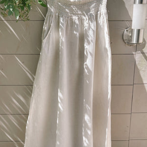 Linen Maxi Skirt - beige
