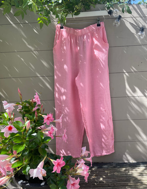 Load image into Gallery viewer, Pink Linen Trousers
