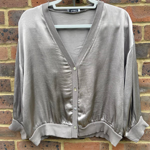Mocha Silky Cardi Top