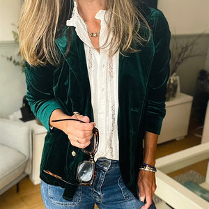 Green Velvet Blazer