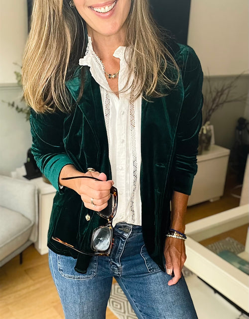 Load image into Gallery viewer, Green Suede Blazer
