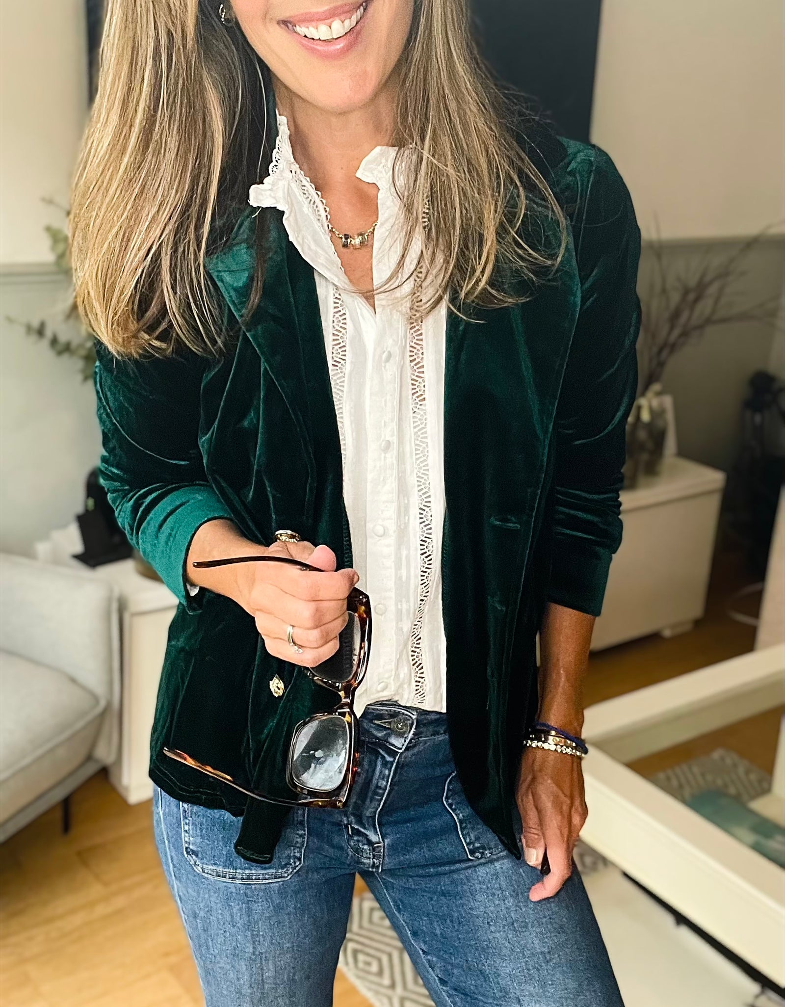 Green Suede Blazer