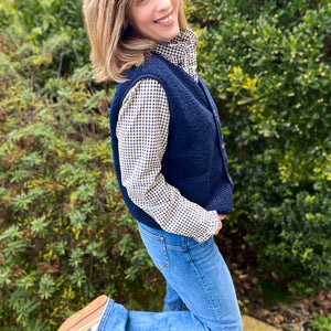 Navy Teddy Gilet
